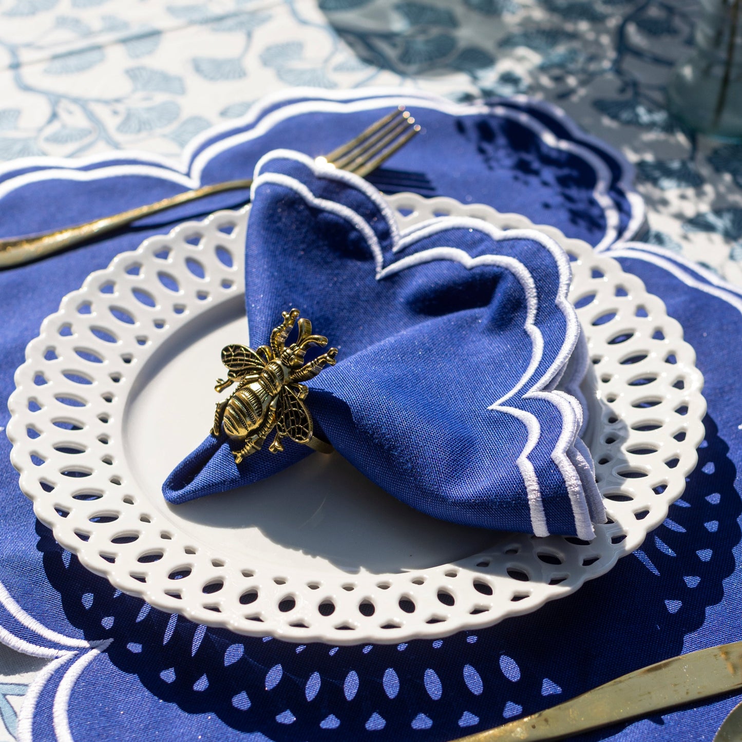 Servilleta bordada "Blueberry" (Set de 4)