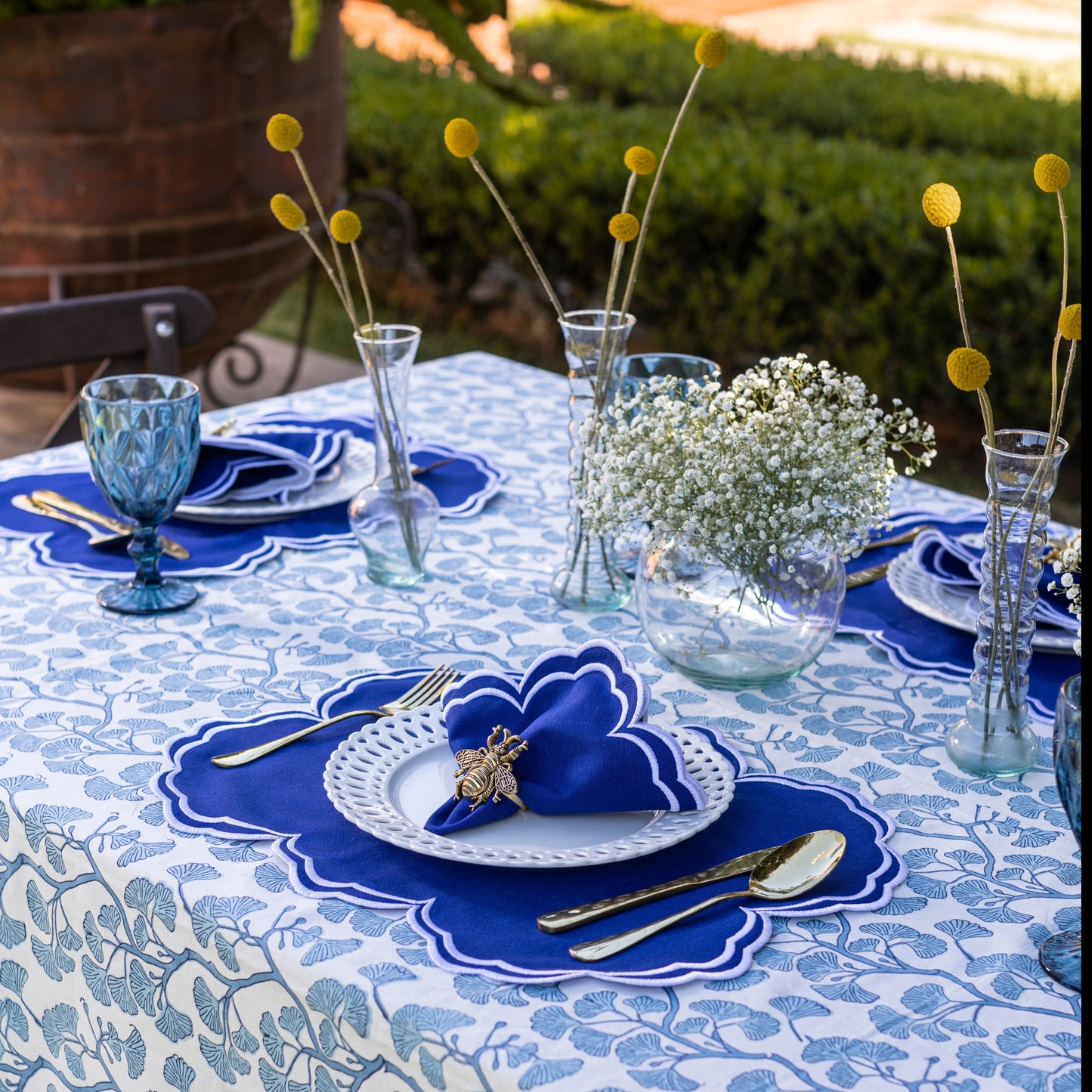 Mantel Largo "Blue-Pagoda"